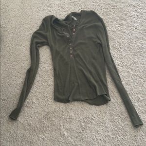 Free people one of the girls waffle knit Henley